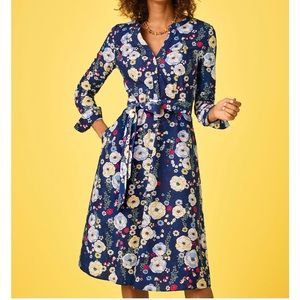 Talbots Falling Blossoms Belted Shirtdress